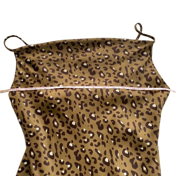Urban Outfitters Mallory Leopard Print Cowl Neck Slip Dress Sz M Back Zip - Picture 7 of 15